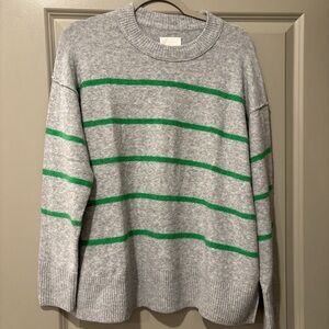 Gray and Green Striped aerie Sweater